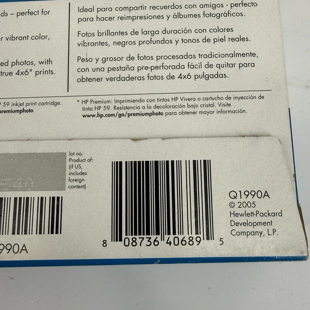 NEW HP Premium‎ Photo Paper, Glossy 4x6 60 Sheets Inkjet 64lb Paper Sealed